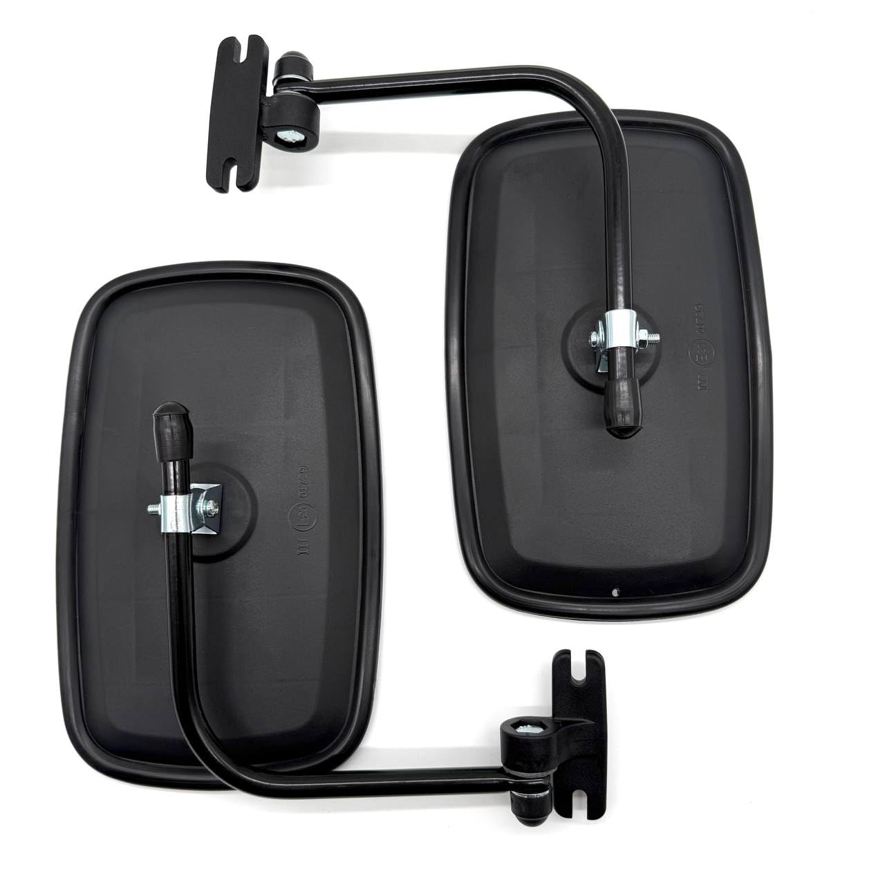 Set di 2 specchi esterni 230 x 140 cm, diametro di 10 cm, per camion, escavatore, con supporto per specchio retrovisore