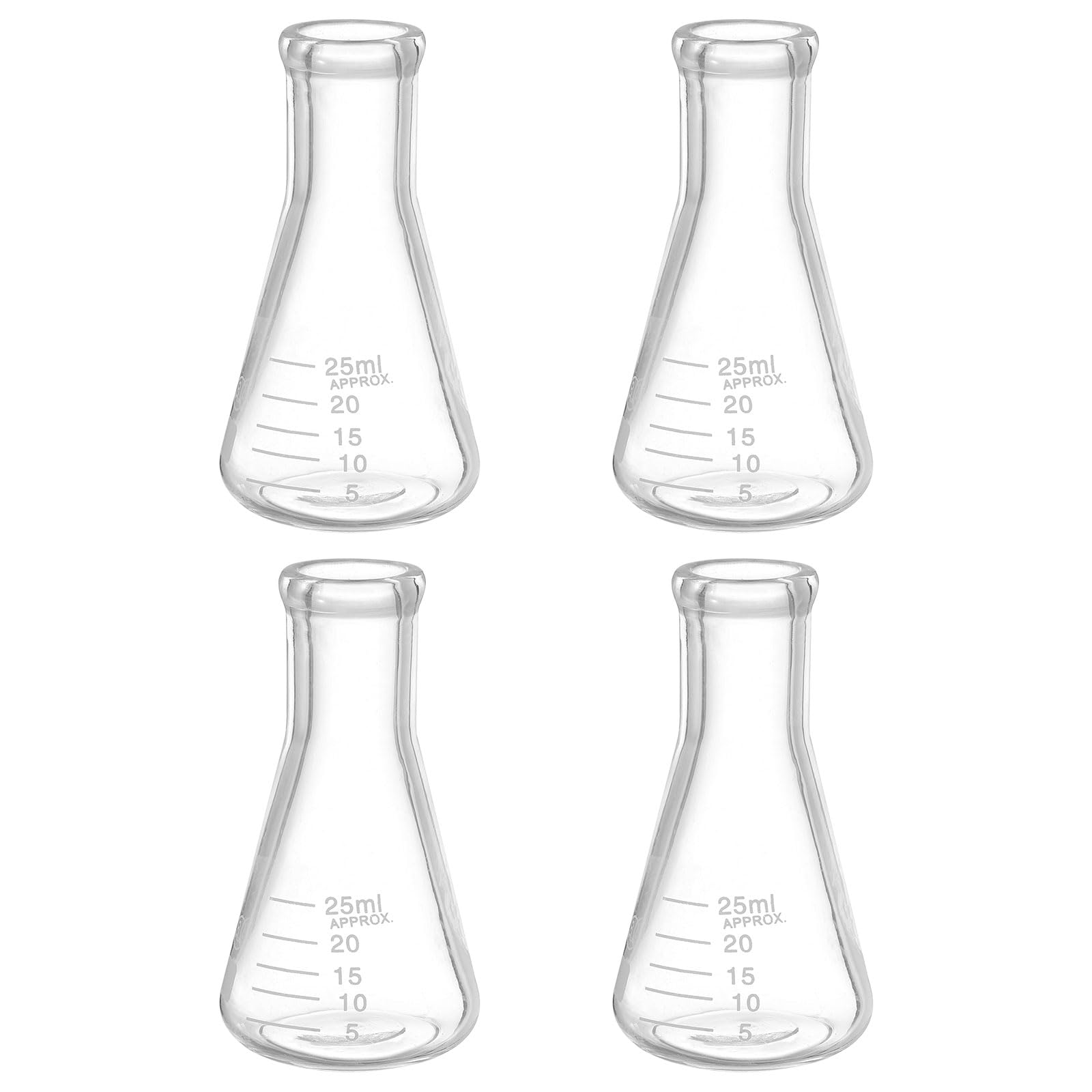 1 Pz 50 Ml A 2000 Ml Bottiglia Contenitore Conico In Vetro For Laboratorio Beuta Erlenmeyer For Laboratorio Bocca Larga(50ml - Foto 6