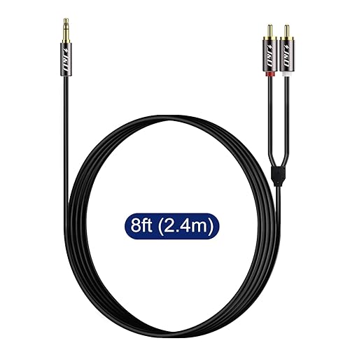 Vista 13 de J&D Cable de audio RCA, macho de 0.138 in a 2 RCA Phono Macho, adaptador de audio estéreo macho Cable auxiliar de cobre chapado en oro resistente