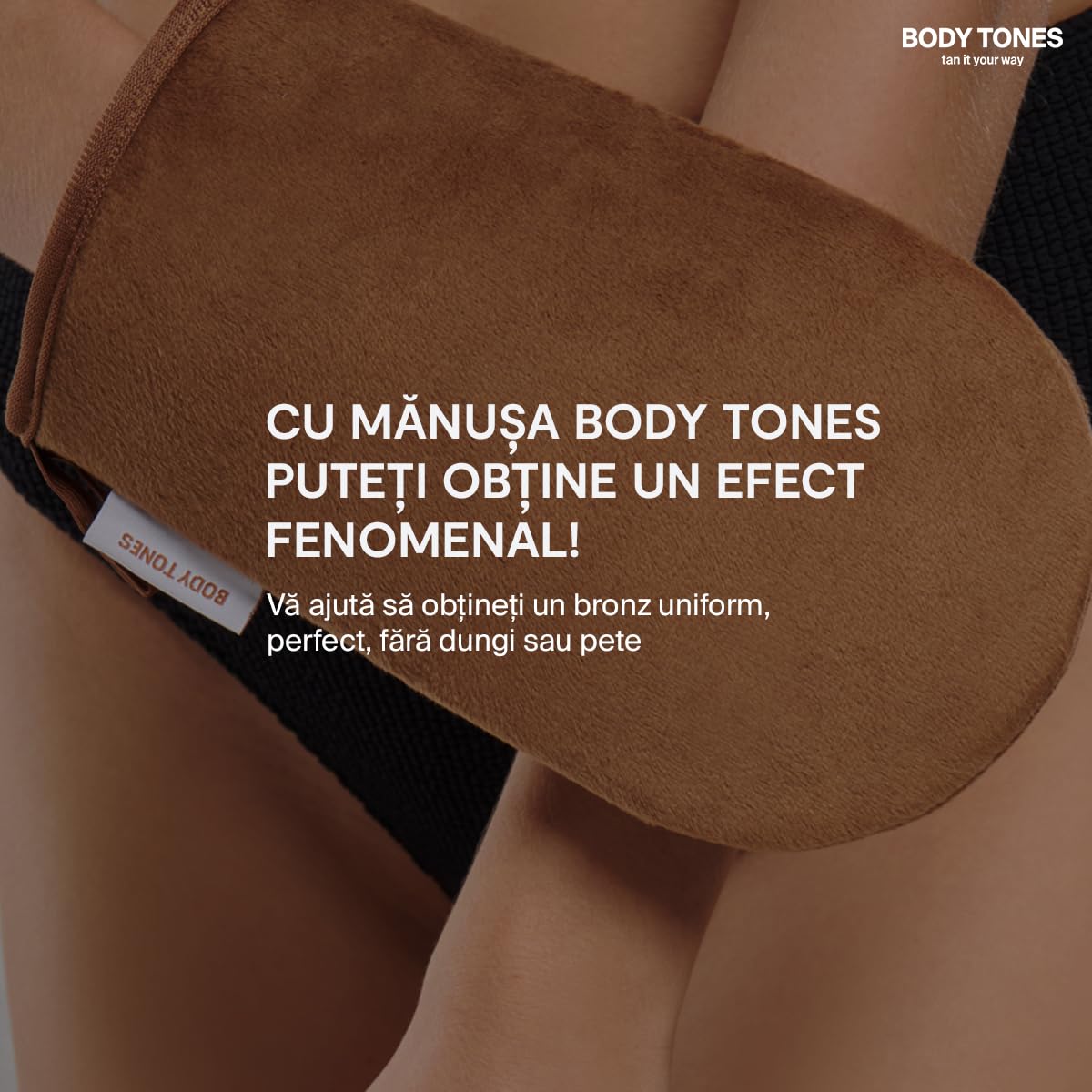 Body Tones Autobronceadora Corporal y Guante 155 ml - sin Manchas - Mousse Autobronceador que Hidrata y Contrarrestra los Efectos del Envejecimiento, el Efecto del Bronceado Natural