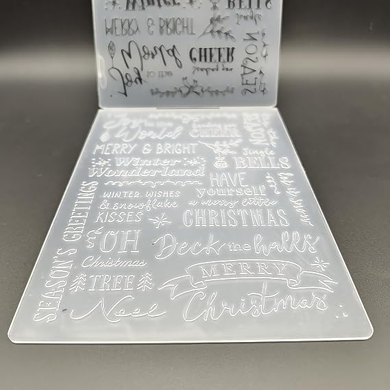 Plastic Embossing Folder 5X7 Inch Christmas Greeting Paper Crafts Plastic Textured Impressions for Card Making ScrapbookingMaking Scrapbooking