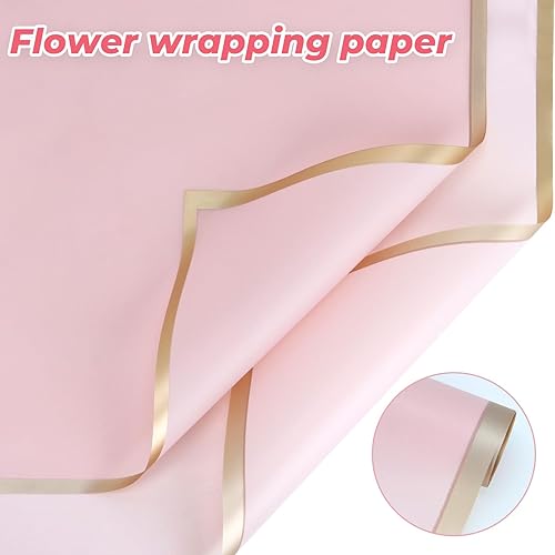 Miniatura 4 de Fansunta 20 hojas de papel de regalo de flores con cinta, papel de embalaje de plástico impermeable para ramos, papel de regalo de ramo de