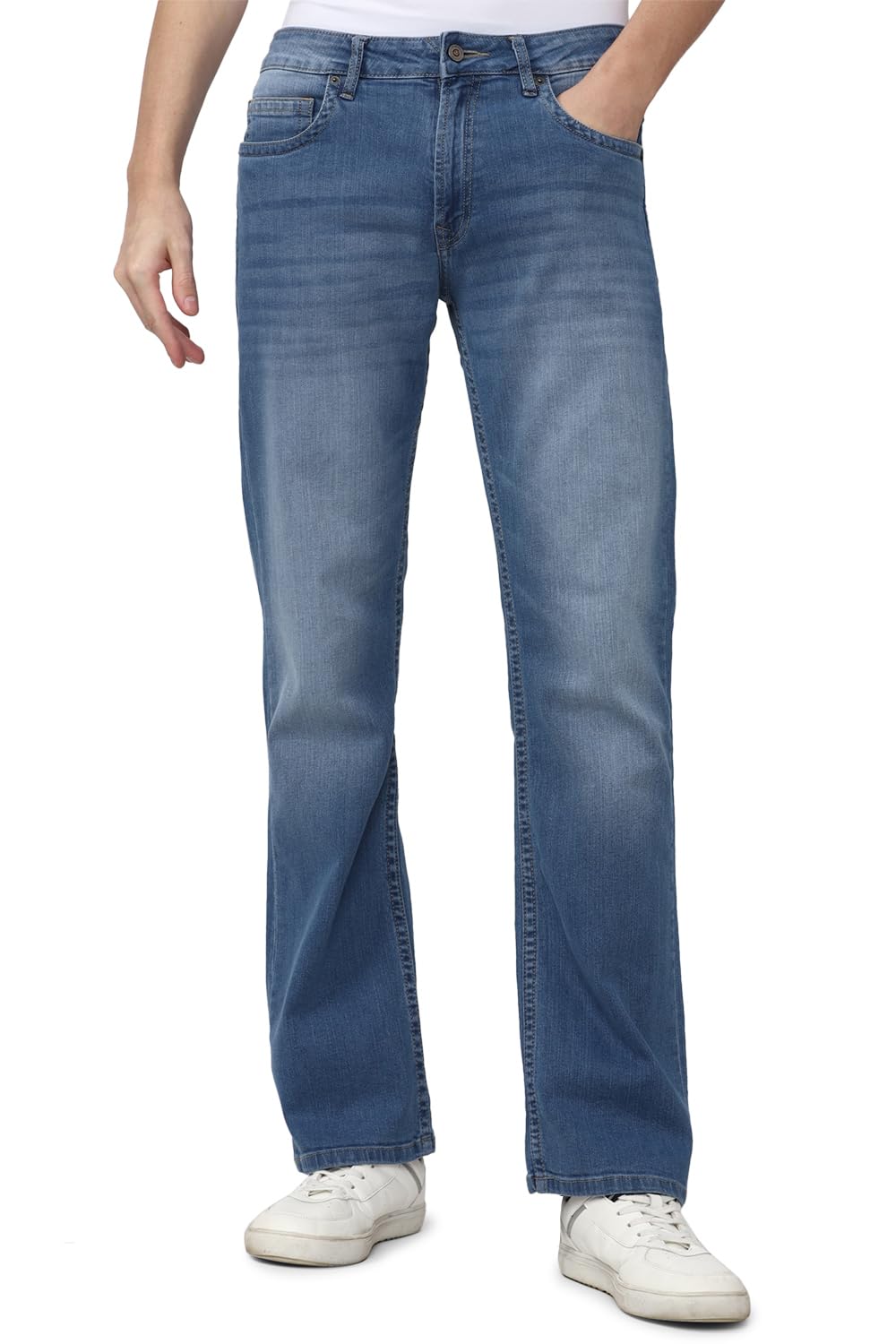 Peter England Men's Regular Fit Mid Rise Jeans