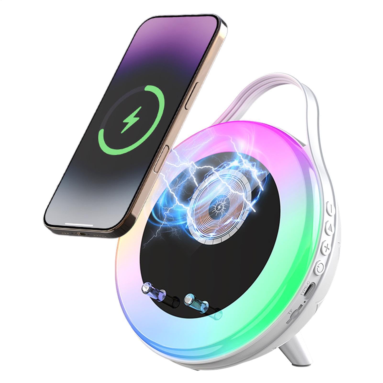 Cassa Wireless a Induzione Supporto Cellulare con Sensore RGB e Audio | Caricabatterie Wireless con Altoparlante per Telefono per Appartamento Comodino Casa Soggiorno Camera da