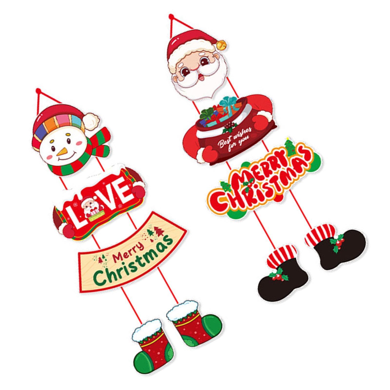 carotoe Of 2 Christmas Door Hanging Ornament Festival Christmas Door Hanging Decorations Crafted From Materials User Friendly