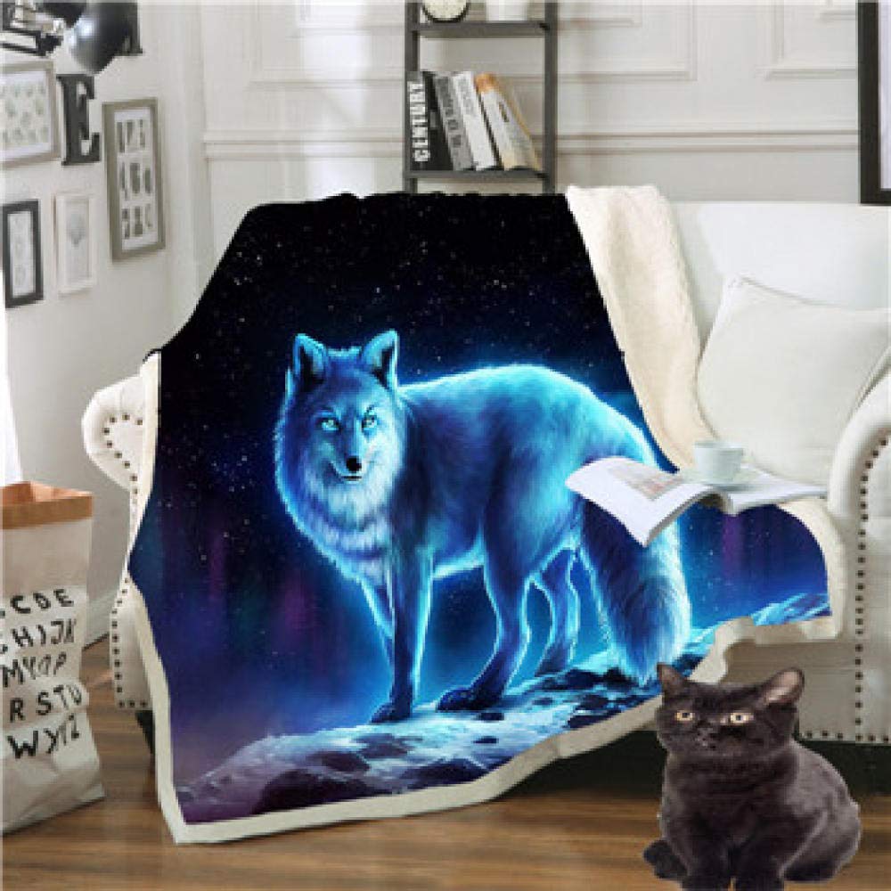 HGFHKL Cute Pet Dog Collection Sherpa Blanket 3D Animal Pug Plush Throw Blanket Bulldog Husky Doberman Rottweiler Thin Quilt-Gold_150x130cm