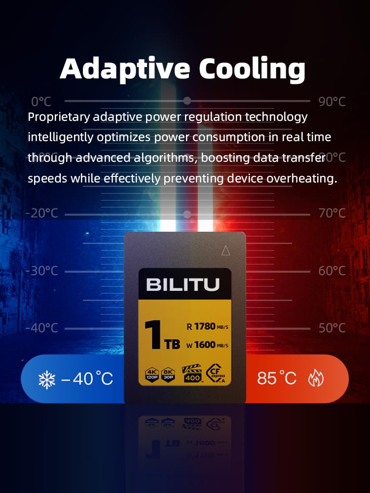 BILITU CFA 4.0 CFexpress Tipo A Scheda di Memoria 256GB, 1600MB/s Velocità Lettura/Scrittura, per Fotocamere Sony