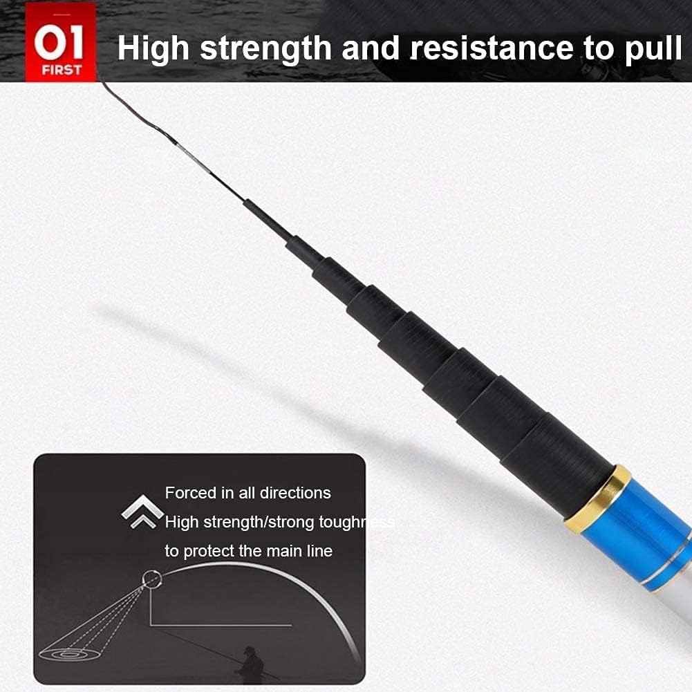 Canna da pesca telescopica, 8 m-12 m, in fibra di carbonio, portatile, design super duro per pesca alla carpa, attrezzatura da pesca leggera e resistente