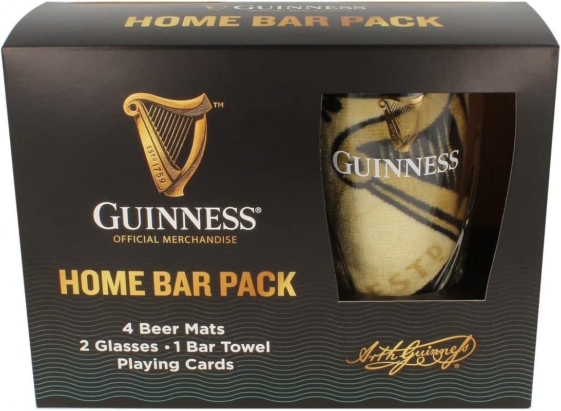 Home Bar Pack - Gravity Pint Glasses, Bar Towel & Playing cards