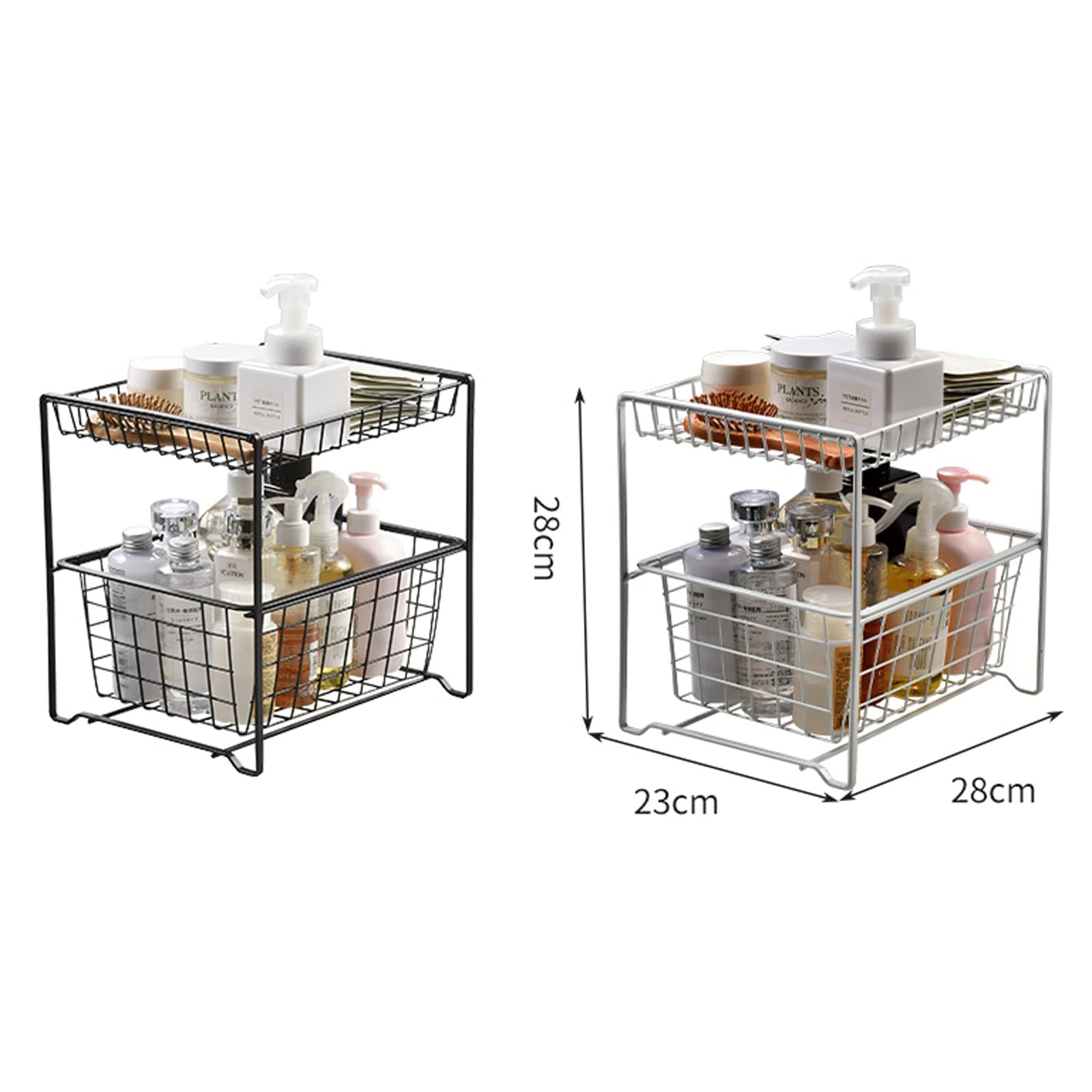 Rangement sous évier Support de rangement sous évier à 2 niveaux, étagère de rangement pour cuisine et salle de bain, organisateur d'étagère de placard, pour cuisine à domicile, salle de bain, étagè