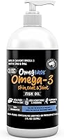 Vista 11 de Aceite de pescado 100 % puro, con omega 3, 6 y 9 para perros y gatos, 32 onza