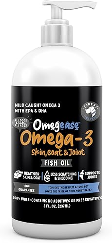 Miniatura 10 de Aceite de pescado 100% puro, con omega 3, 6 y 9 para perros y gatos, 32 onza