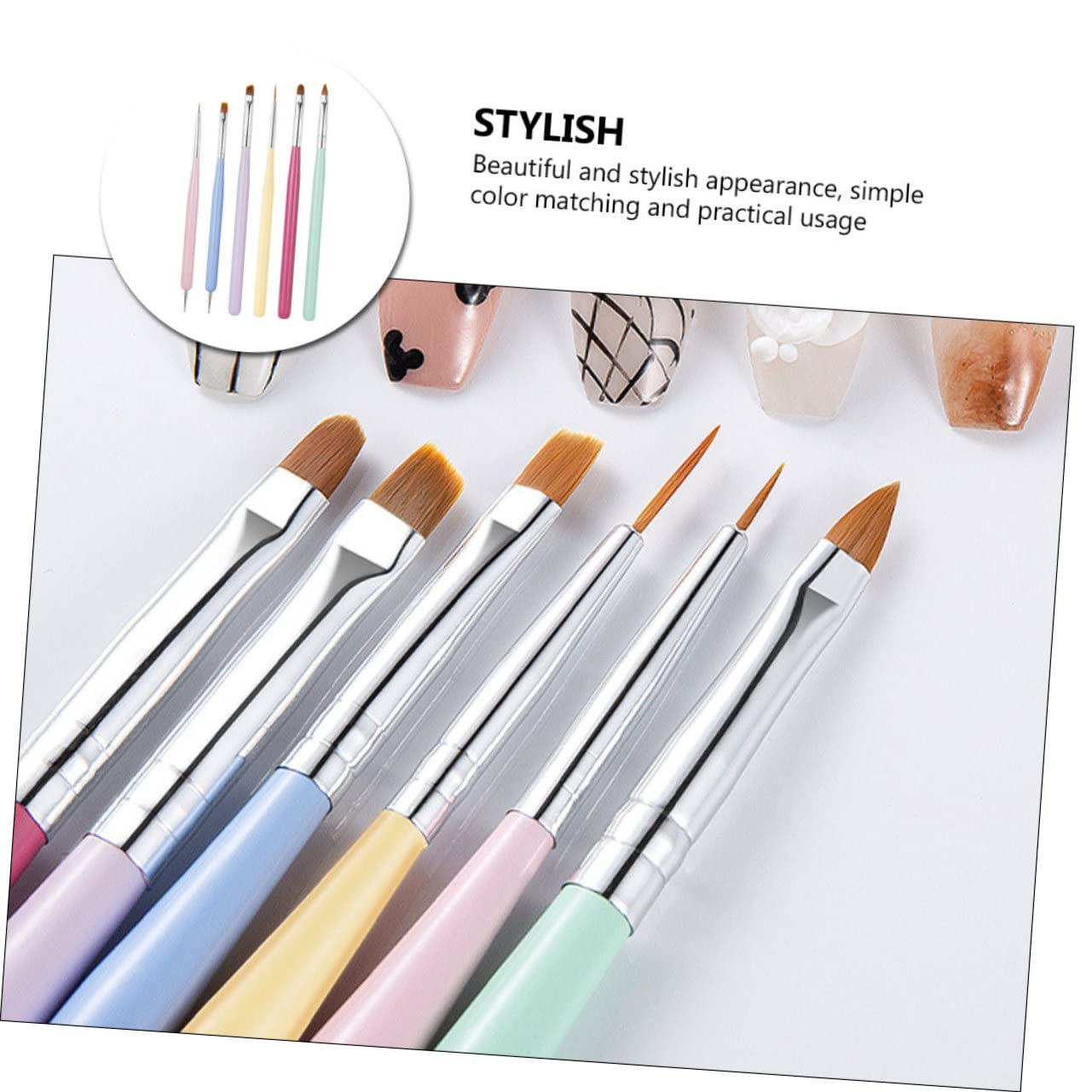 FRCOLOR Pz Penna per unghie pennelli unghie professionali pennelli nail art professionali doppia testa penna da disegno penna scolpita Pennarello Accessori tubo di alluminio