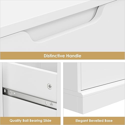 Miniatura 7 de HOSTACK Cómoda moderna de 6 cajones para dormitorio, cómoda alta con almacenamiento, organizador grande de madera con asa recortada, armario de