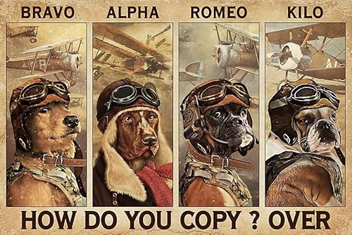 Boxer Dog Pilot Be Strong Be Brave Be Humble Be Badass Poster Gift Wall Decor Decor Poster Wall Art Tin Sign Decor Metal Sign Poster 8X12 Inches