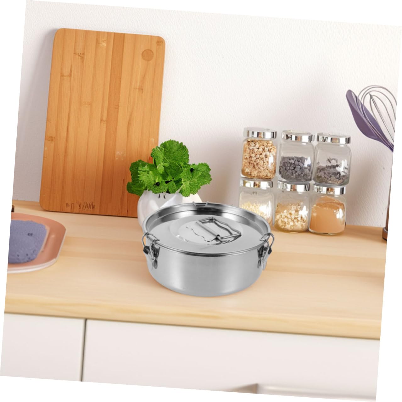 Abaodam Molde para Flan de Acero Inoxidable con Tapa, Diseño de Bloqueo Fácil de Limpiar, Adecuado para Hacer Flanes y Postres al Vapor en Cocina