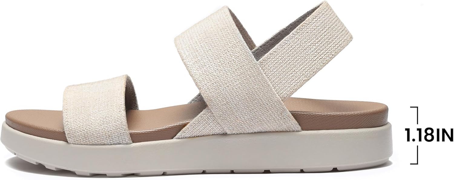 Comfortable Walking Sandals for Women Platform Sandals Beach Hiking Summer Shoes with Arch Support Backstrap Elastic - Image 5