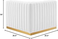 Vista 221 de Modway Conjure - Sofá seccional tapizado de terciopelo de alto rendimiento, con canal, silla sin brazos en negro y gris