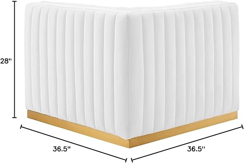 Miniatura 221 de Modway Conjure - Sofá seccional tapizado de terciopelo de alto rendimiento, con canal, silla sin brazos en negro y gris Negro-Gris,Negro