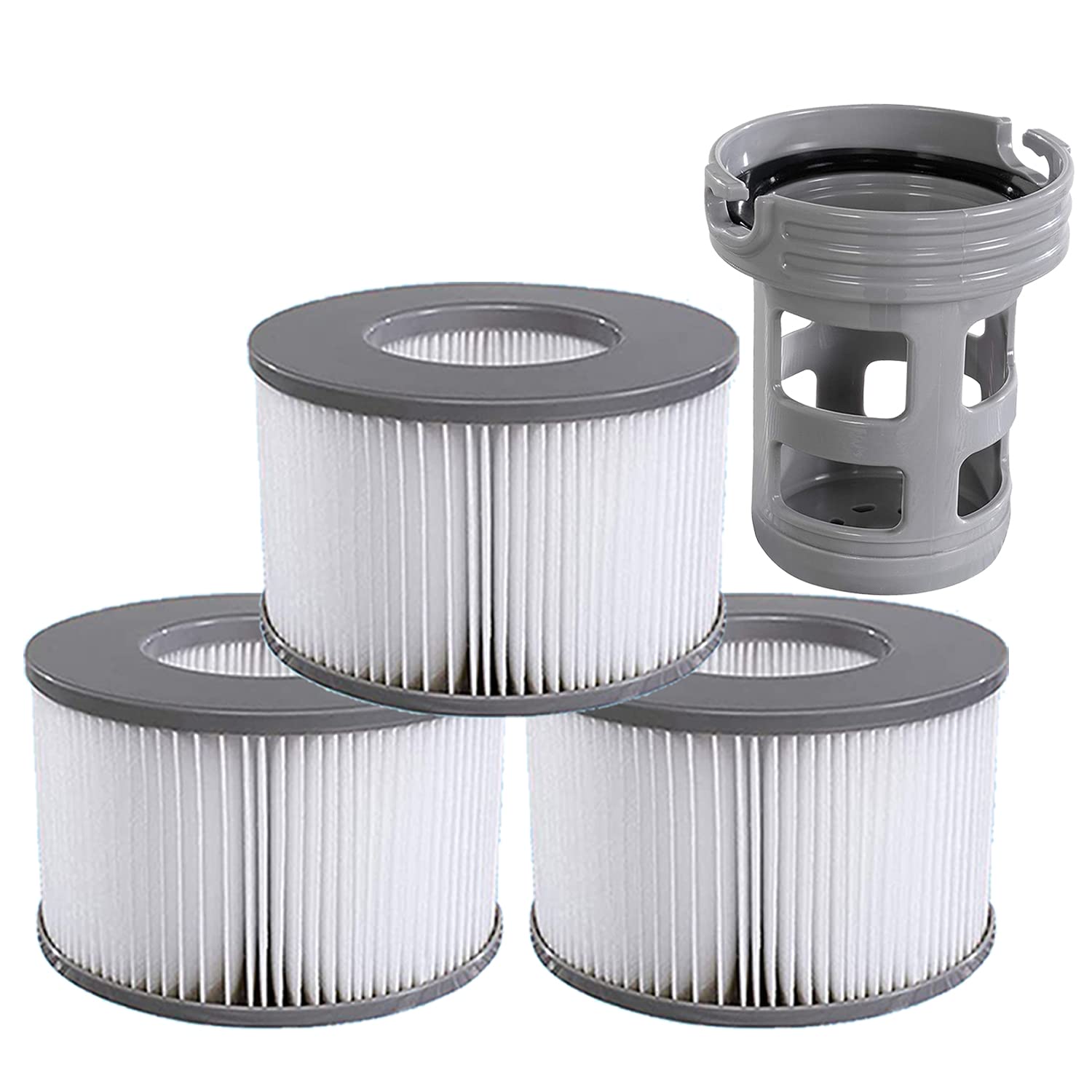 Ersatz Filter für MSpa Filterkartusche Wasserfilter, Kartuschenpumpe für heiße U-Boote und Spa,für aufblasbare Pools - Modell ab 2020 (3*Filter + Halterung)