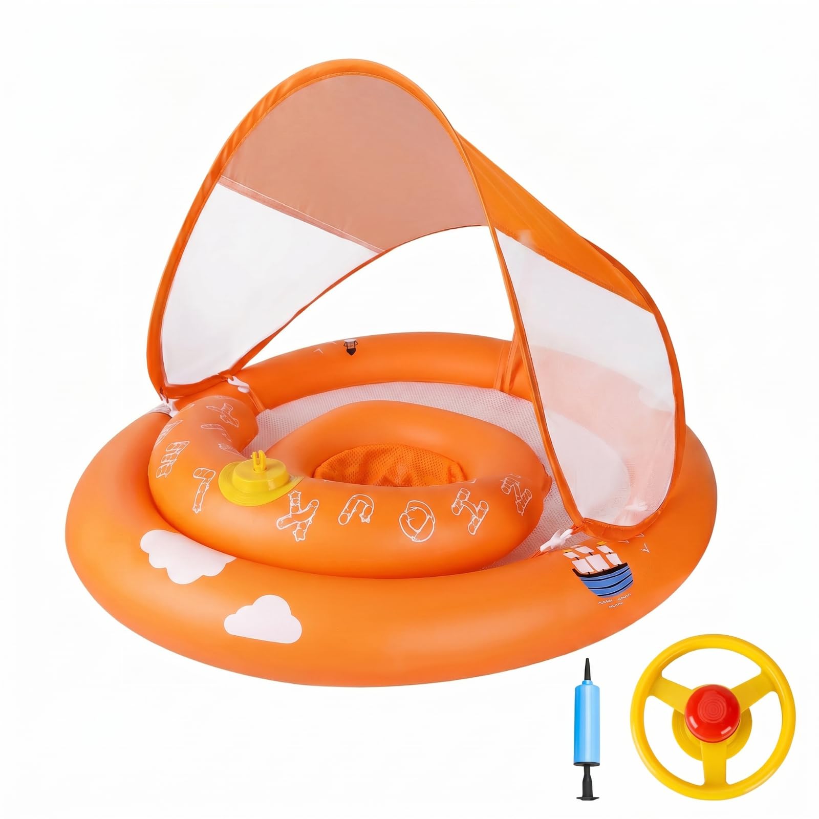 MYCARBON Baby Swimming Ring with Adjustable Swimming Seat