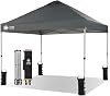 CROWN SHADES Pop Up Gazebo 3m x 3m, Center Lock One Push Instant Pop Up Outdoor Canopy Tent, Heavy Duty Gazebo with Carry Bag, Bonus 8 Stakes and 4 Ropes, Grid Grey