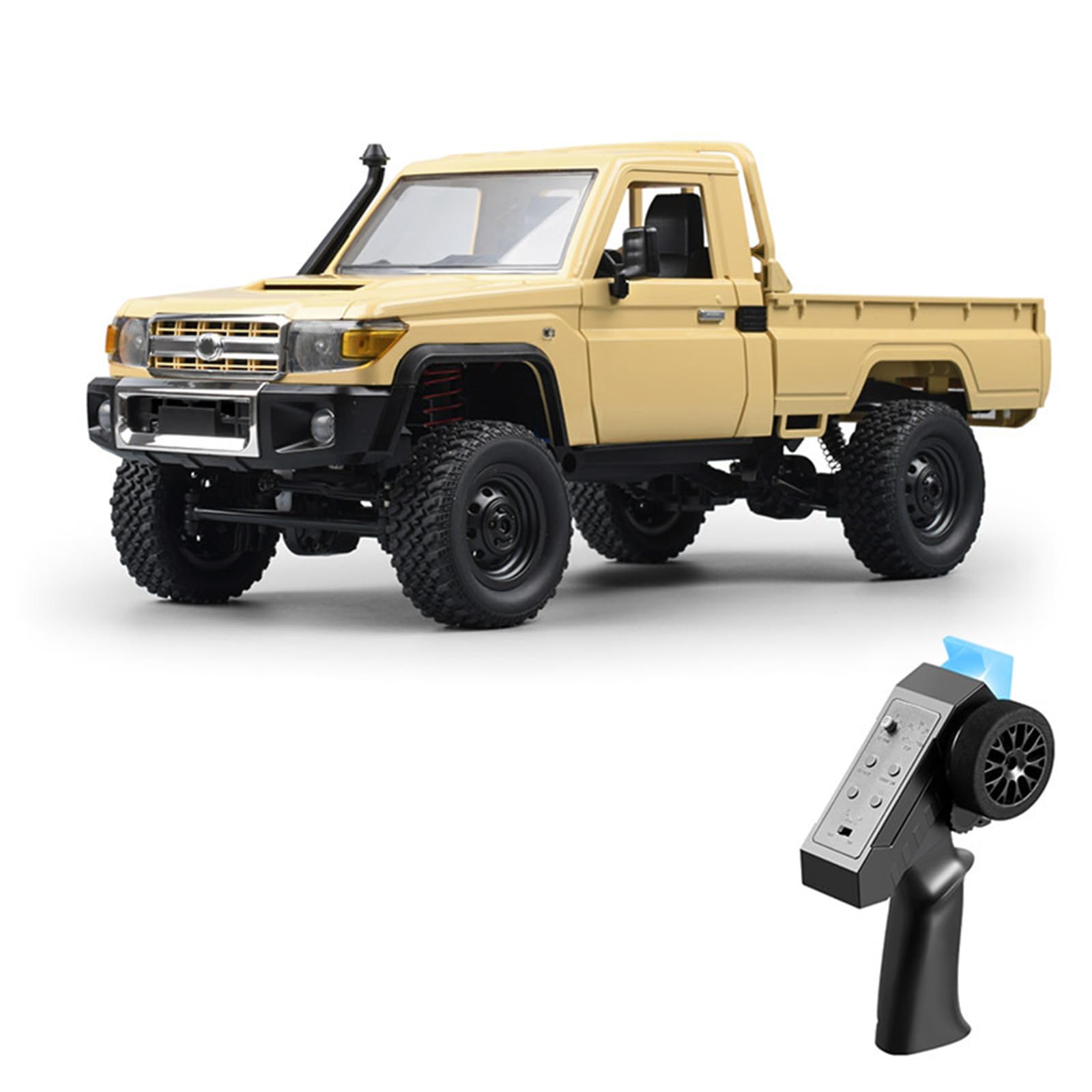 Fawoonu Remote Control Crawler, 1:12 Scale Pickup for Kids Adults 2.4Ghz Rock Crawler Car Toy With Controllable Headlights Yellow 1 Battery