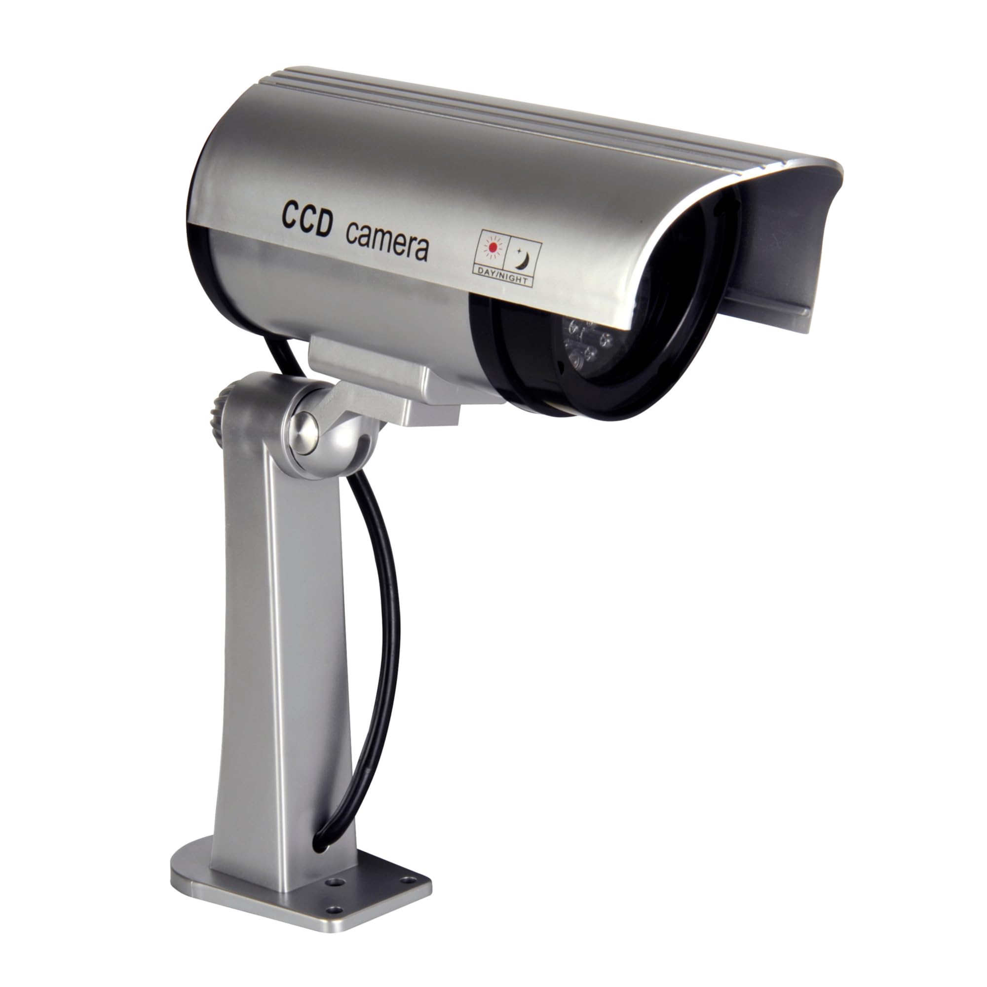 UNITEC Caméra factice Simulation Véritable Caméra de Surveillance avec LED Clignotante Réglable Horizontal et Verticale Schtzart IP 44 Piles Inclus Vis et Chevilles de Montage