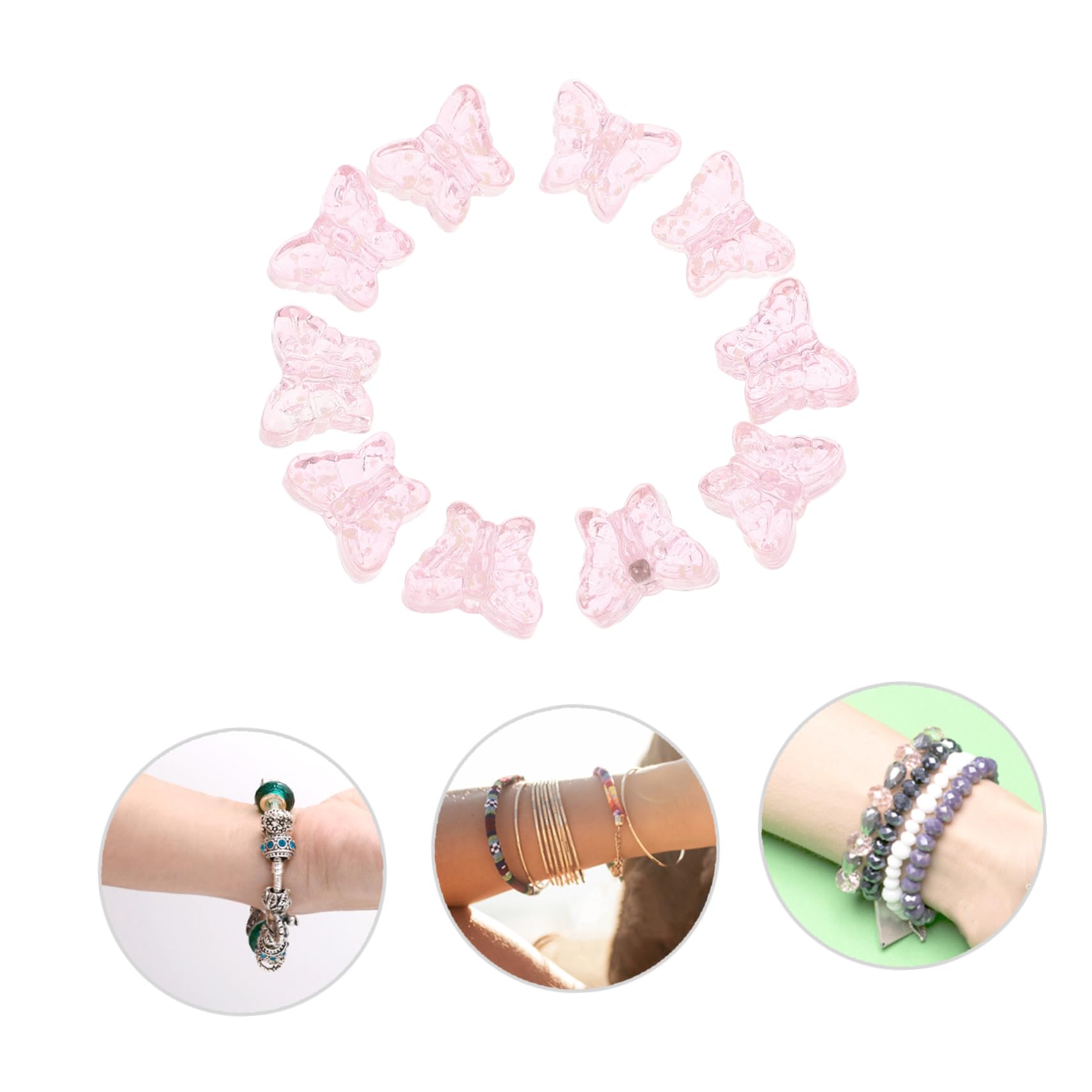 NUOBESTY 50piezas Abalorios Espaciadores Luminiscentes Para Manualidades Diseño De Brillante Perfectos Para Joyería y De Cumpleaños