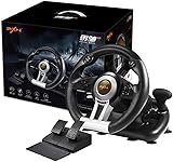 PXN V3IIBK PC Racing Wheel Game Steering Wheel, Used - Like New Driving Wheel Volante PC 180 Degree Racing with Pedal for Windows PC, PS3, PS4(black02)