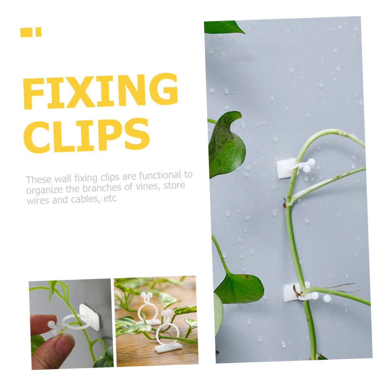 BESTonZON 4 Sätze Pflanzenclips Für Kletterpflanzen Pflanzenstützen Für Wandfixierung Wiederverwendbare Clips Für Innen Und Außenpflanzen Für Glatte Wände 100 Stück * 4