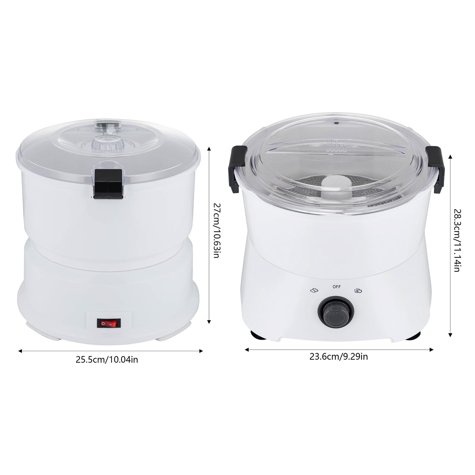 Pelapatate elettrico, pelapatate, 85 W, grande capacità 0,8 kg, veloce, 2 – 4 minuti, in acciaio inox 430, coperchio trasparente, antiscivolo, ideale da cucina, ristorante, 25,5 × 27 cm