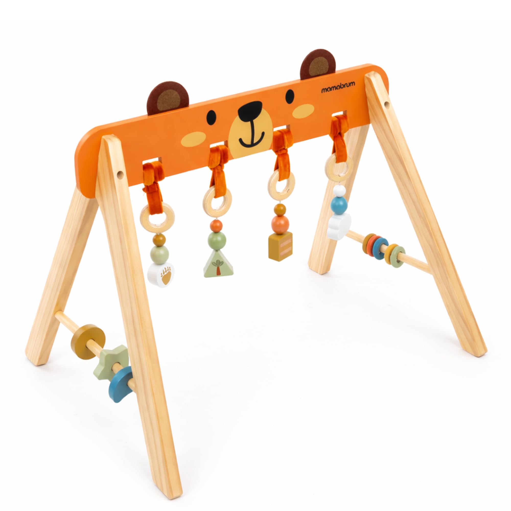 Mamabrum Support éducatif en bois pour bébé gymnastique sensorielle Montessori Motor Petit développement ours