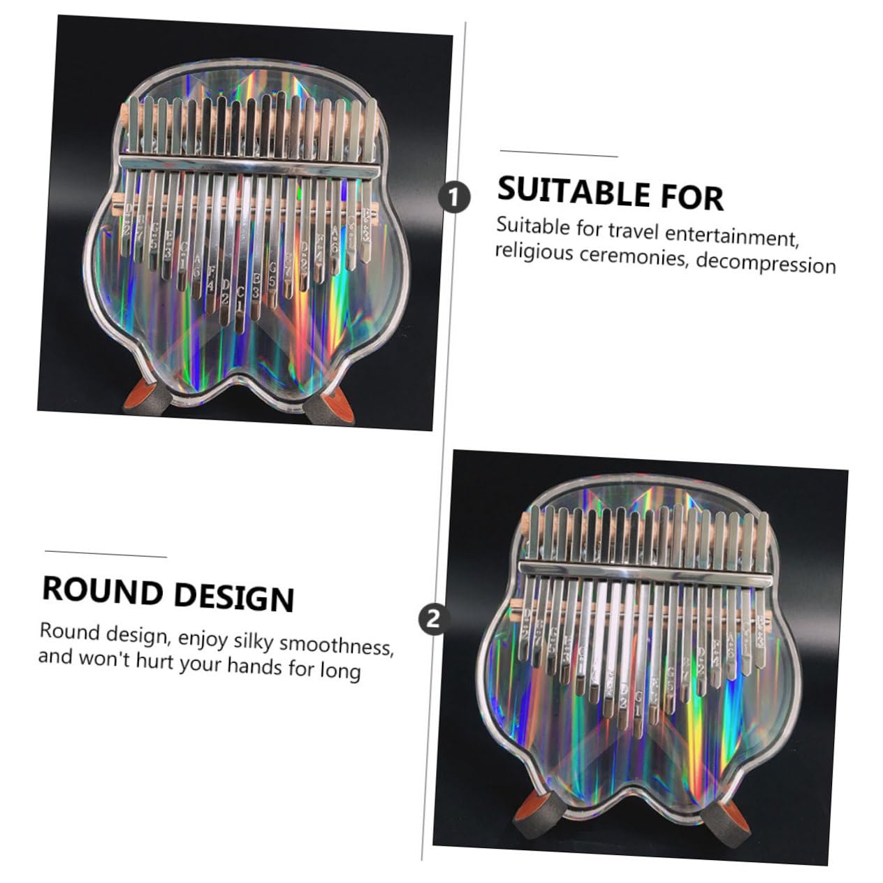 1set Mini Kalimba Portatile Tasti Acrilico Trasparente Strumento Musicale Per Iniziare Creativo Per Amici e Famiglia Per Performance e Registrazioni