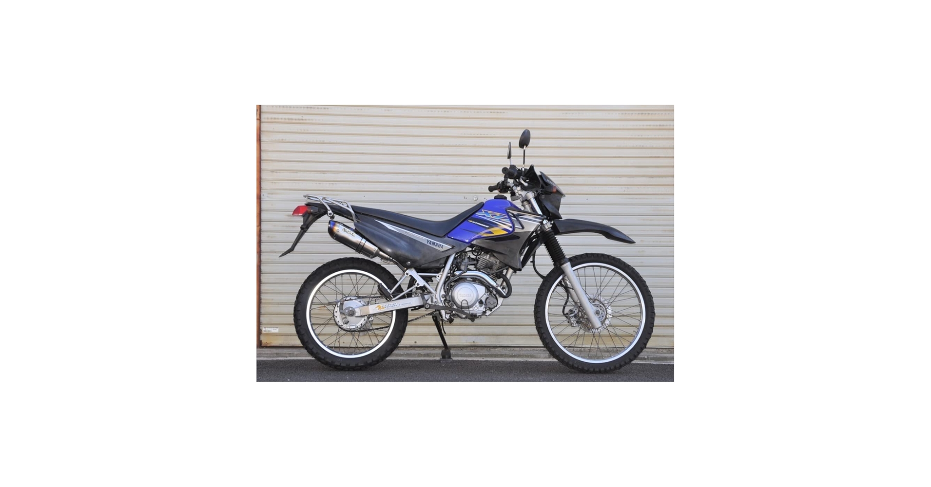 ヤマハ XTZ125 スリップオン異形 モタード SUS ブルー SECRET SPEED☆ヤマハ XTZ125 スリップオンマフラー ブルー