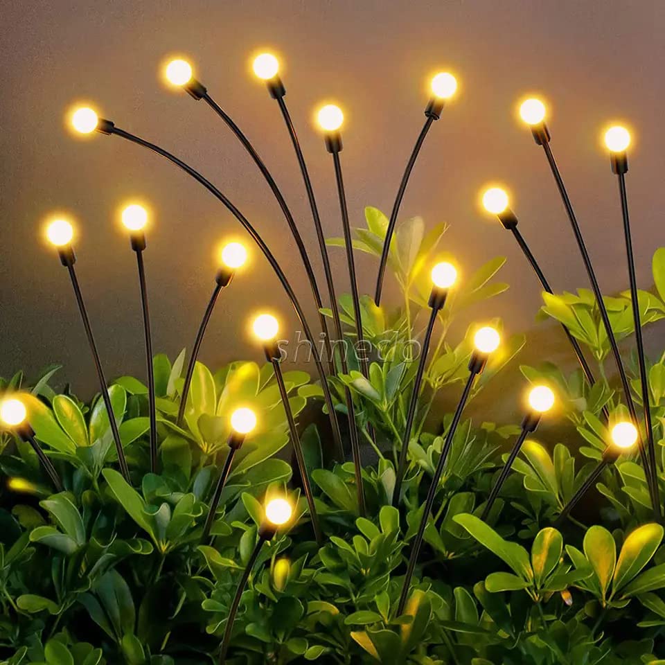 Nu & Moll Solar Garden Lights-New Upgraded 4 Packs 8 Led Outdoor Solar Pathway Light Waterproof Light Powered Firefly Lamp Starburst Solar LightSolar Outdoor Lights Decorative for Path Yard