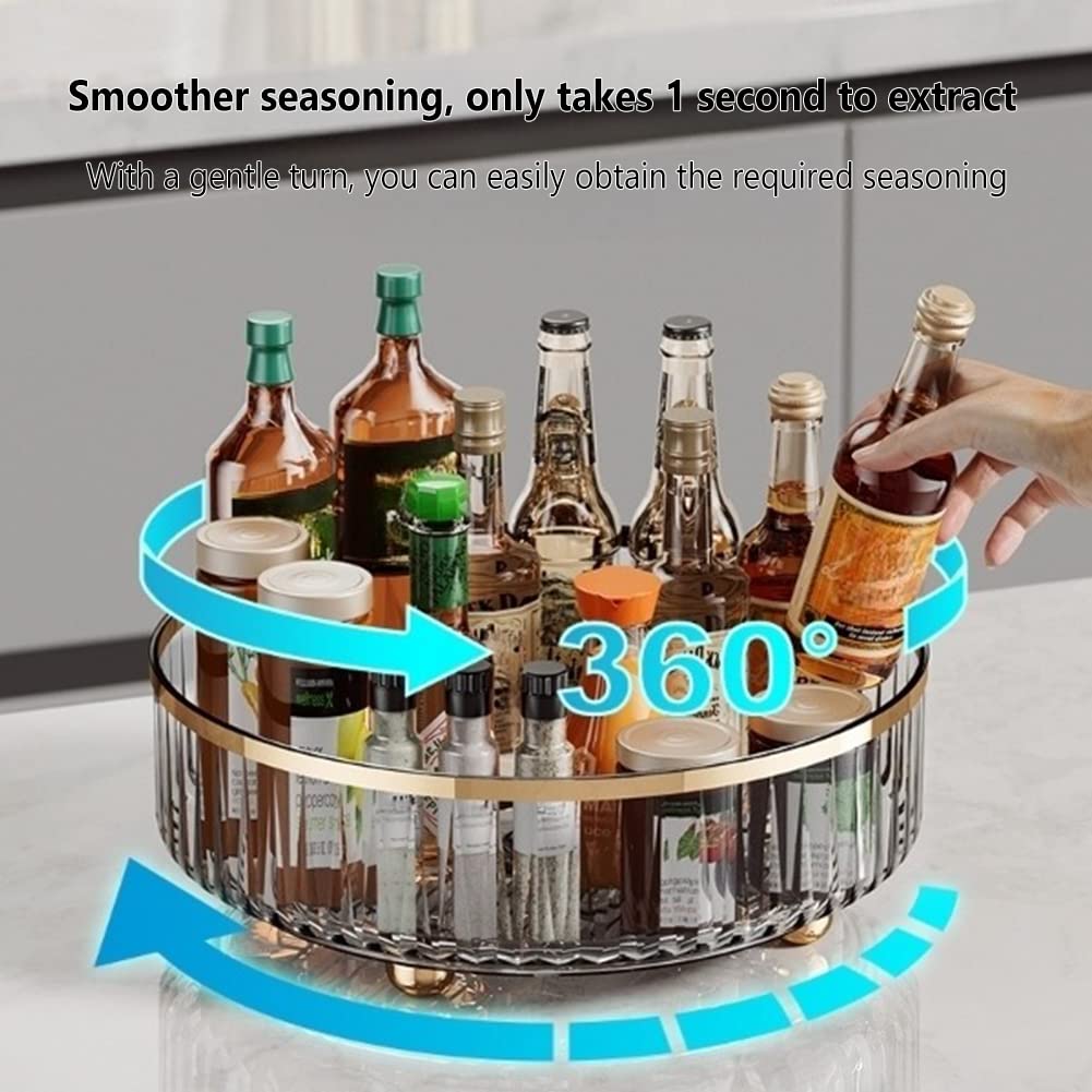 Organizzatore piatto girevole a 360°, piatto girevole multifunzione, 27 cm, organizer per armadi, dispensa, cucina, piano di lavoro, bagno, frigorifero, tavolo