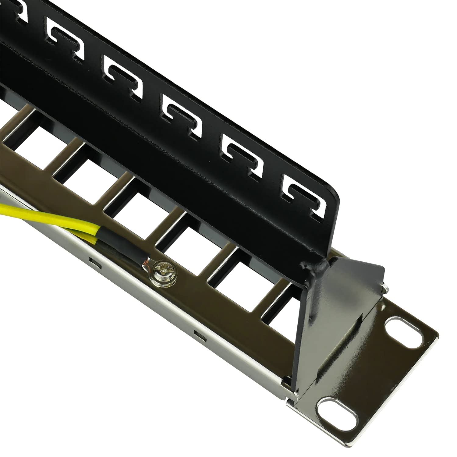 AIXONTEC 24 Port 19 Zoll 1 HE Patchpanel Patchfeld als Set 24x RJ45 Keystone Module Cat.6A Werkzeuglos Buchse Ethernet LAN Verbinder für Cat.7 Cat.6 Schwarz Kabelmanagement Netzwerkabel LAN Kabel