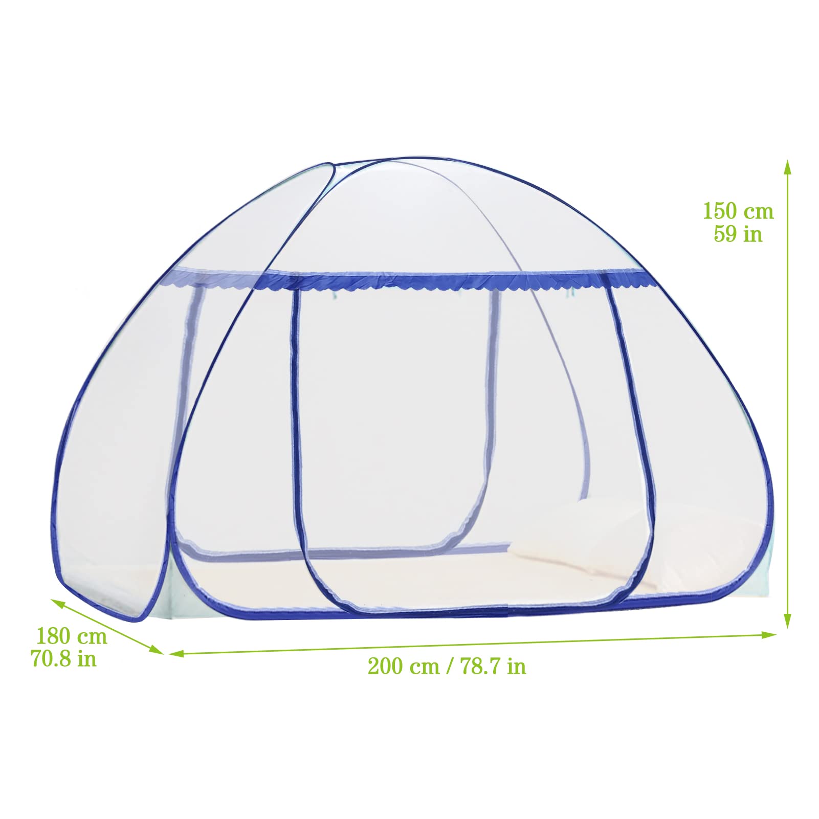 LIHAO Moskitonetz Pop Up Moskitozelt Faltbares Engmaschiges Mückennetz Reise-moskitonetz Doppelbett feinmaschiges Mückennetz für Reise und Zuhause (200 * 180cm)