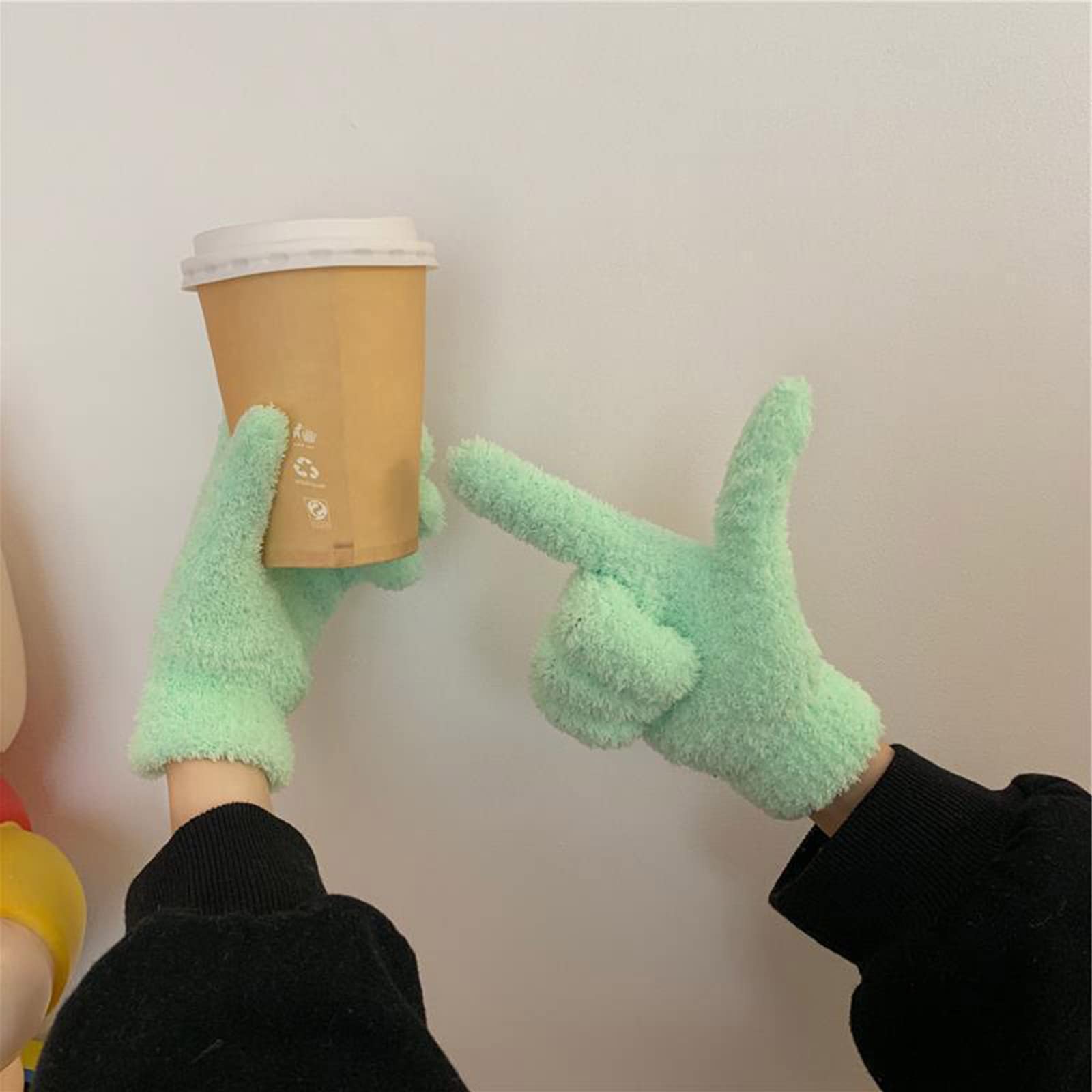 Gants D'hiver En Velours Corail - Couleur Unie, Extensibles | Taille Adolescent/adulte | Pour Femme, Cadeau Noël, Cyclisme, Moto - 3