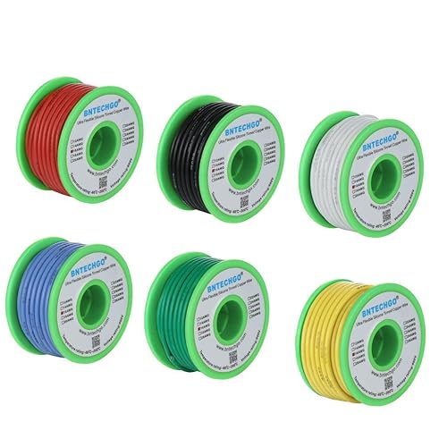 Vista 157 de BNTECHGO Kit de alambre de silicona de calibre 26, 7 colores cada uno de 25 pies, alambre de cobre estañado trenzado flexible de 26 AWG