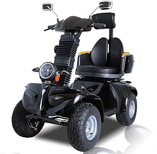 4-Wheel Electric Powered Mobility Scooter for Seniors & Adults Mobile Scooters All-Terrain Heavy Duty Adjustable Seat, 3-Speed Mode, 1000W Motor, 500lbs Capacity (Black)