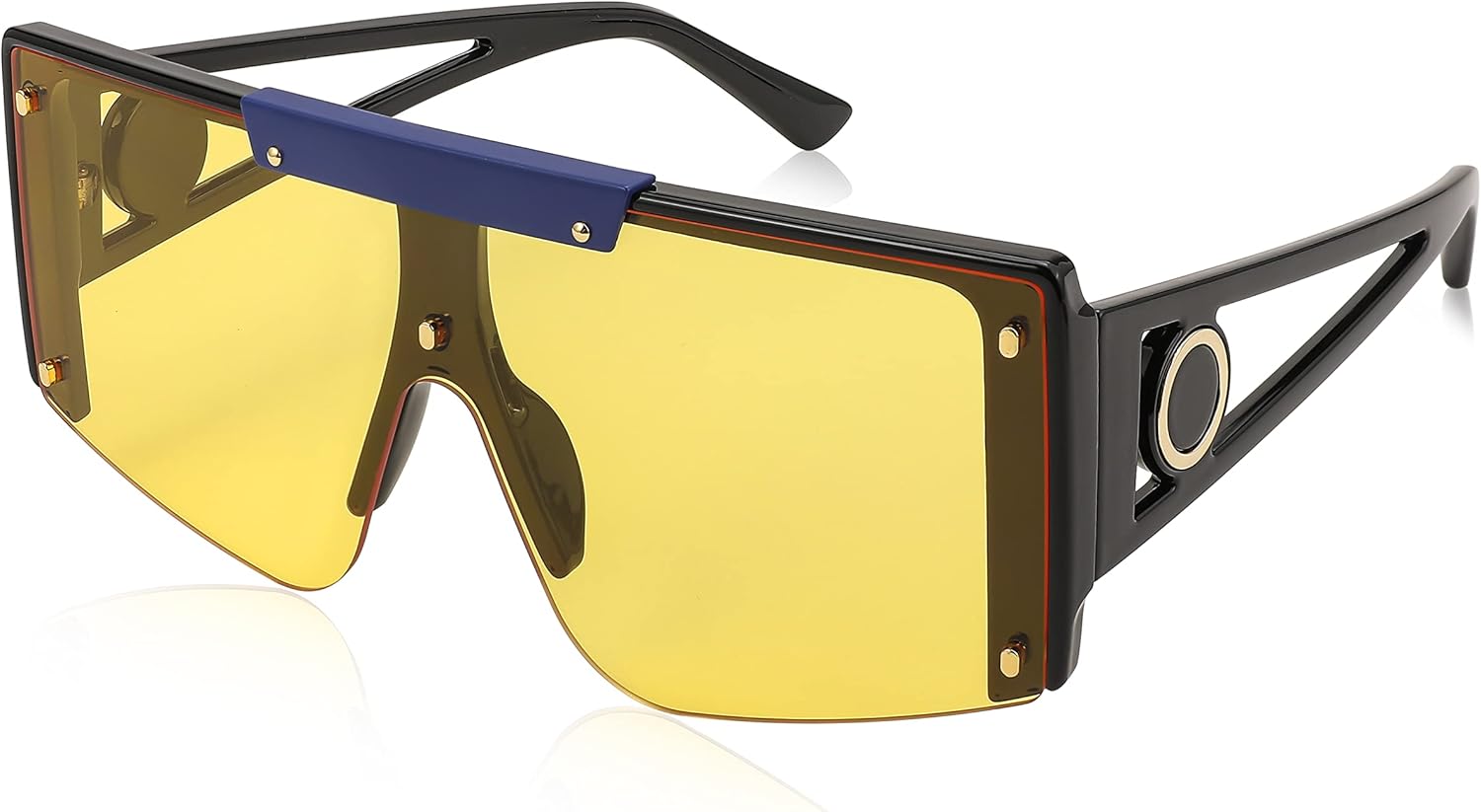 FEISEDY Women Sunglasses, Oversized Square Flat Top Shield Shades for Men B4060