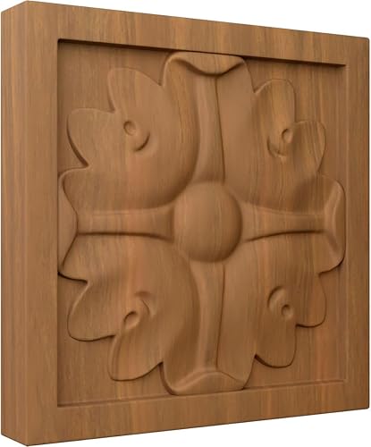 Vista 52 de Ekena Millwork ROS03X03X00EDRW Rosetas pequeñas cuadradas de Edimburgo, marrón