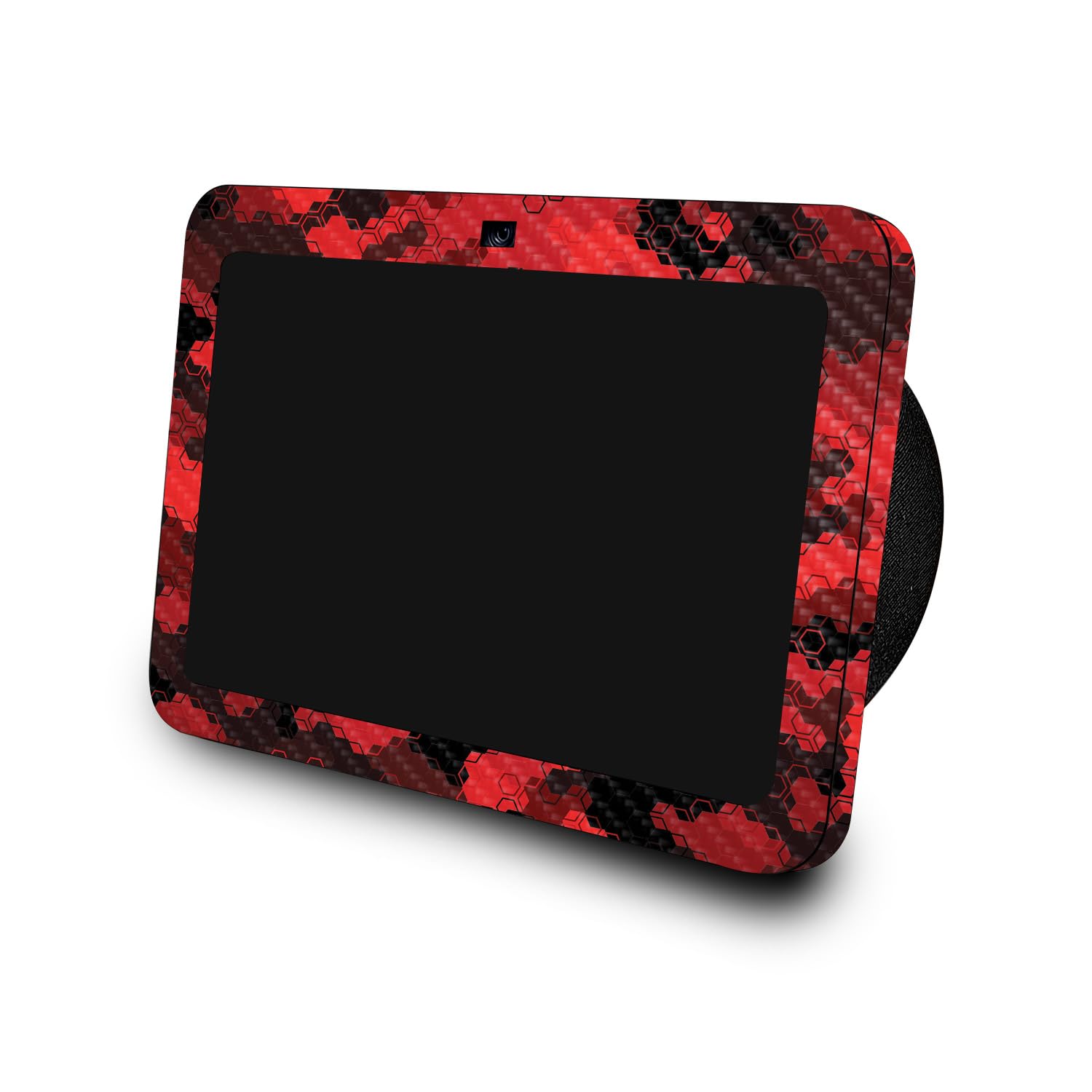 Carbon Fiber Skin Compatible with Amazon Echo Show 8 (3rd Gen, 2023) - Red Hexa Camo - Premium 3M Vinyl Protective Wrap Decal Cover - Easy to Apply | Crafted in The USA by MightySkins