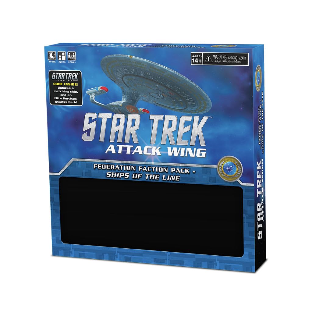 WizKids Star Trek: Attack Wing: Federation Faction Pack - Ships of The Line Expansion - Sci-Fi Combat Miniatures Game, Ages 14+, 2+ Players, 60 Min