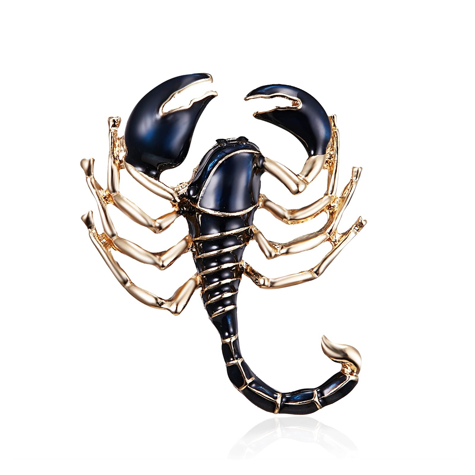 Broche scorpion rétro sculptée de qualité supérieure pour épingle de costume