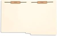 Vista 5 de Blue Summit Supplies 100 carpetas de archivos de cierre Manila con pestañas finales, carpetas reforzadas de corte recto con 2 sujetadores, carpetas