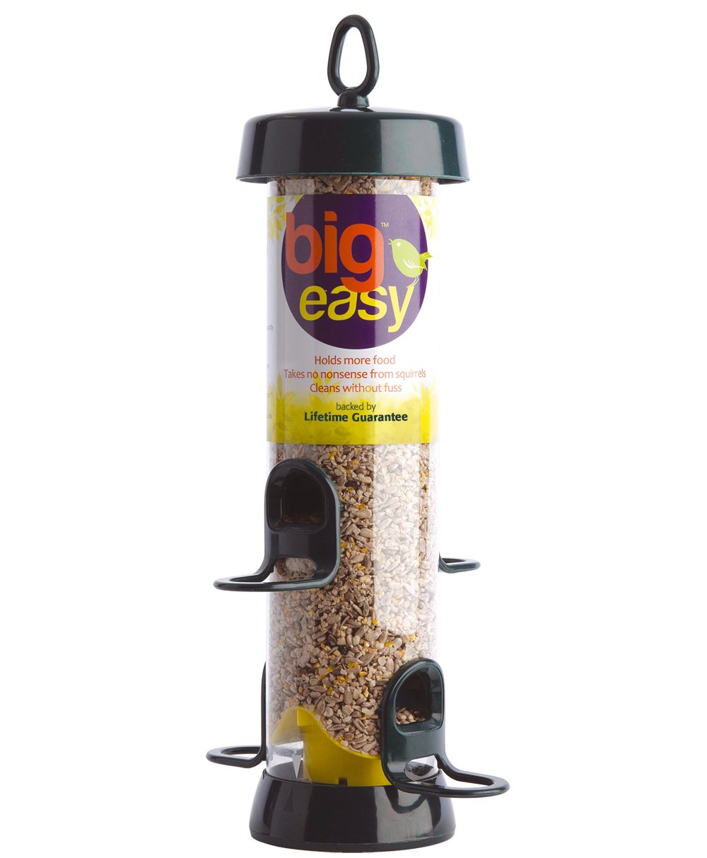 Hanging Bird Feeders For Small Birds - Jacobi Jayne® Bigeasy™ Medium Seed Bird Feeders For Wild And Garden Birds - Squirrel-Resistant Bird Feeder With Built In Hanging Ring.