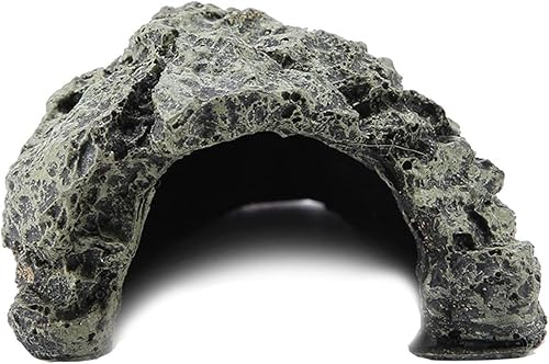 Miniatura 7 de Cueva para ocultar peces, acuario, casa de tortuga para reptiles, rana tortuga reptil, refugio de cueva de piedra para pecera, decoración de